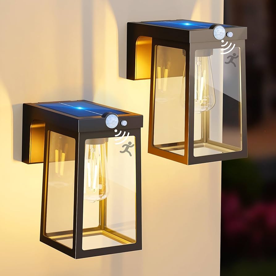 Montaż lampy z czujnikiem zmierzchu na ścianie budynku z widocznymi śrubami